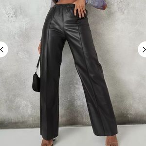Missguided faux leather straight leg pants